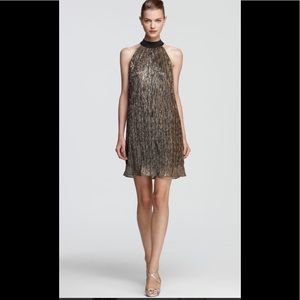 Laundry by Shelli Segal High Neck Metallic Dress